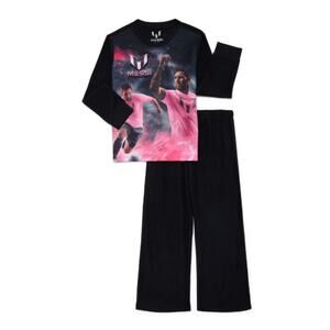 Lionel Messi Kids Long Sleeve Top and Pants Pajama Set, 2-Piece, XS 4/5